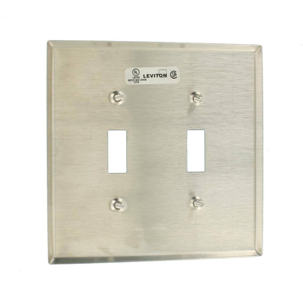 Stainless Steel 2-Gang Toggle Switch Wallplate