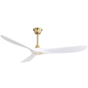60 in. Indoor/Outdoor Modern Gold Ceiling Fan without Light 6-Speed Remote Control