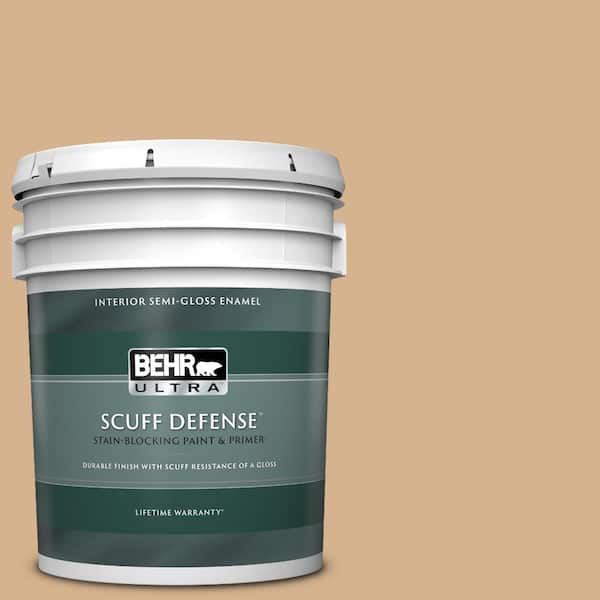 BEHR ULTRA 5 gal. Home Decorators Collection #HDC-NT-04 Creme De Caramel Extra Durable Semi-Gloss Enamel Interior Paint & Primer