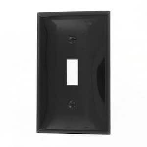 1-Gang 1-Toggle Standard Size Plastic Wall Plate, Brown