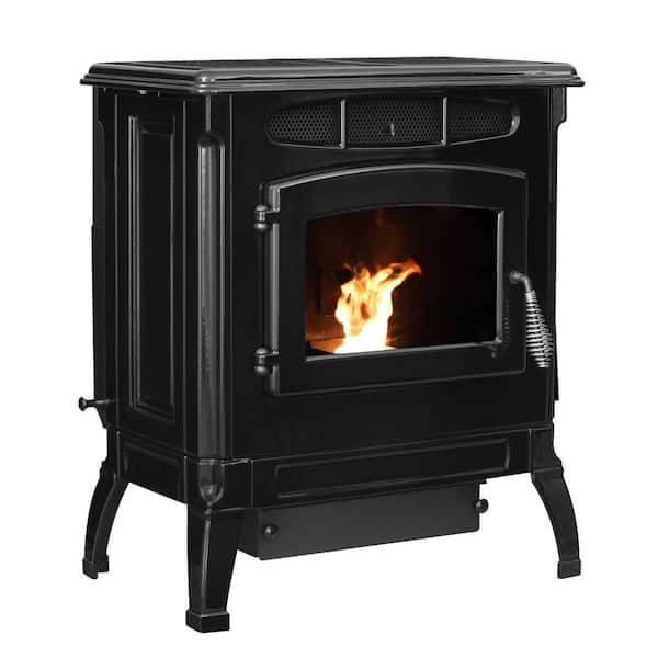 Ashley Hearth Products 2,000 sq. ft. EPA Certified Cast Iron Pellet Stove Black Enameled Porcelain with 40 lb. Hopper