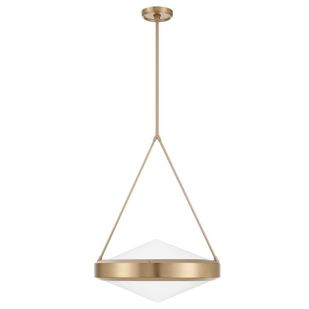 Agate 20-inch 4-light Champagne Gold Pendant Light with Opal Glass Shade price history on PriceWatchPro