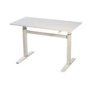47 in. Rectagular White Melamine Top Metal Powder Coating Frame Standing Computer Desk with Adjustable Height