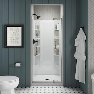 STORE+ 36 in. x 76 in. 1-Piece Direct-to-Stud Alcove Shower Back Wall in White