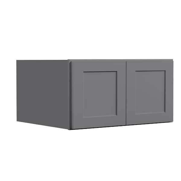 Hausvita 33 in. W x 24 in. D x 18 in. H in Shaker Grey Plywood Ready to Assemble Kitchen Wall Cabinets with 2-Doors