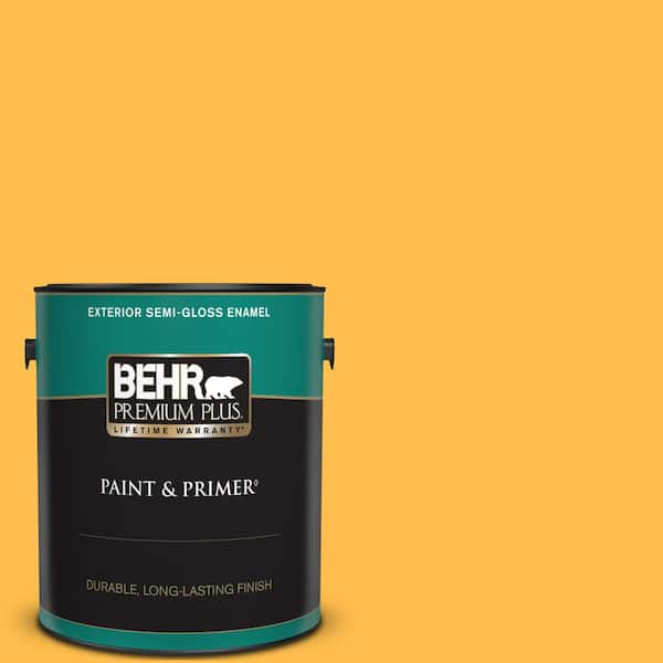 BEHR PREMIUM PLUS 1 gal. #310B-6 Twenty Carat Semi-Gloss Enamel Exterior Paint & Primer