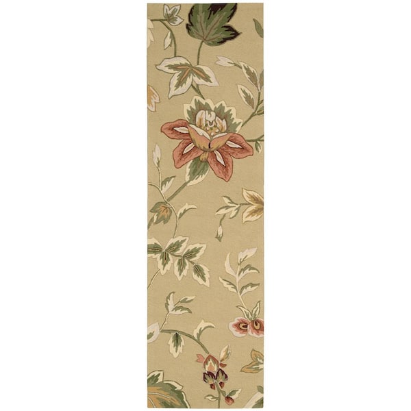 Nourison French Country Beige 2 ft. x 8 ft. Distressed Transitional Kitchen Runner Area Rug