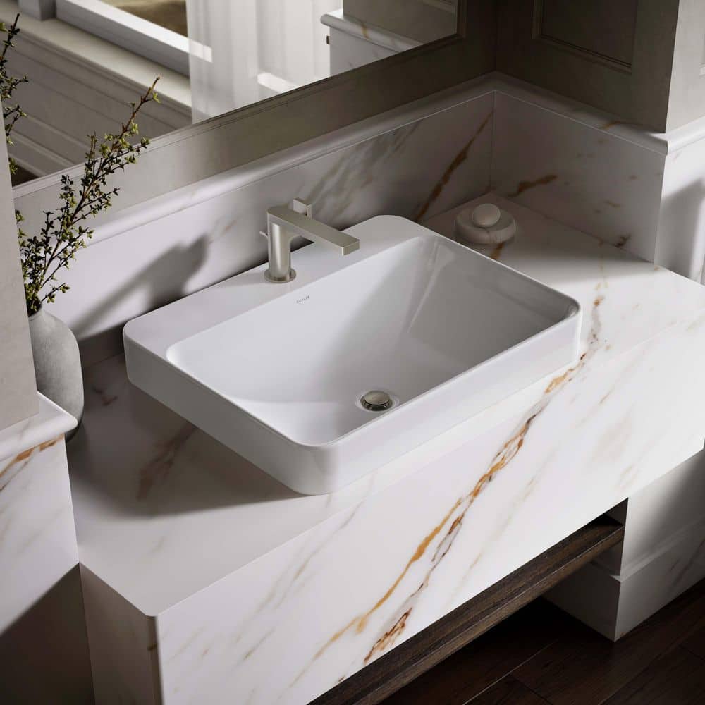 KOHLER Vox 23 in. Vessel Bathroom Sink in White with Single Faucet
