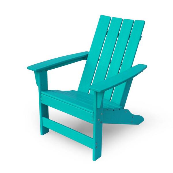Sudzendf Blue HDPE Outdoor Patio Adirondack Chair 1-Piece