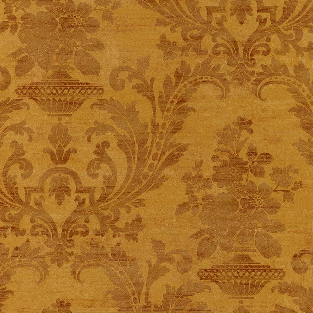 Sari Damask Wallpaper Vinyl Roll (Covers 56 sq. ft.)