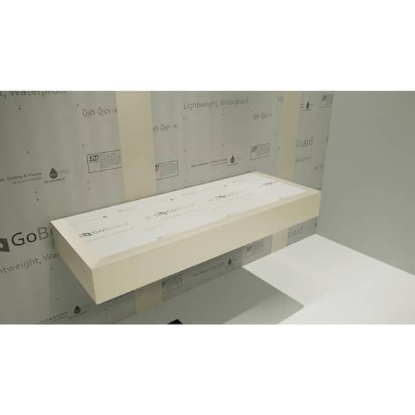 THE ORIGINAL GRANITE BRACKET 48 in. W x 4 in. H Wall Floating Shower Bench in GoBoard White with The Original Shower Bench Bracket