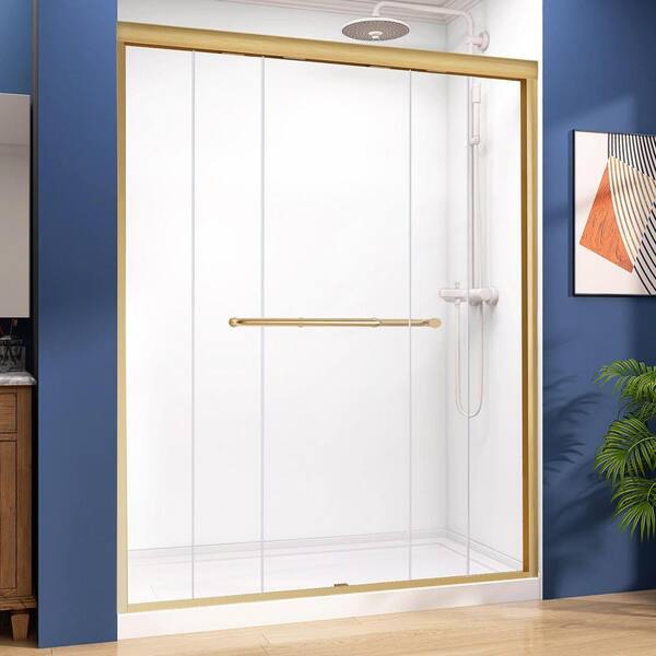 Zeafive 56 to 60 in. W x 75 in. H Double Sliding Shower Door in