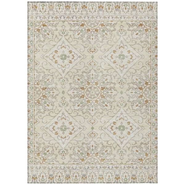 Chantille Machine Washable Indoor/Outdoor Abstract ACN3164 Cream 5 ft. x 7 ft. 6 in. Area Rug