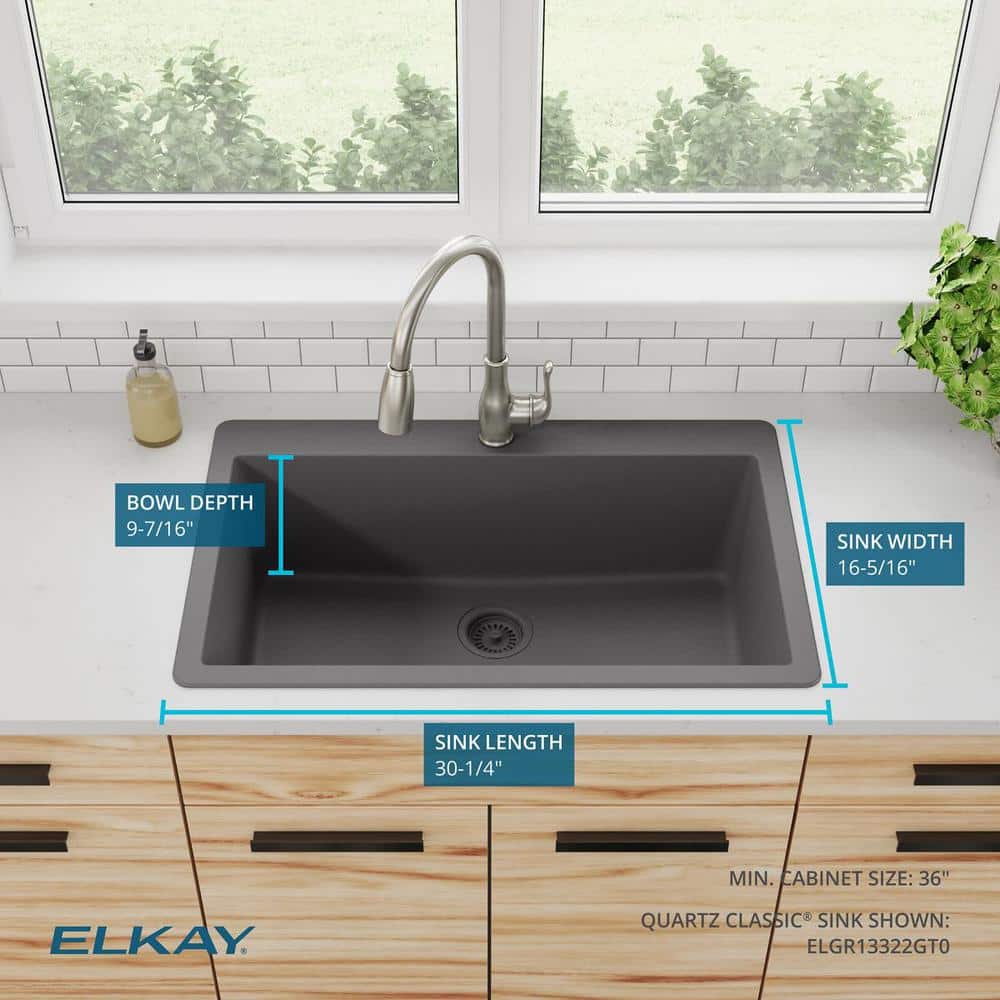 Graphite Stone Single Bowl Drop-In Sink with Matte Finish