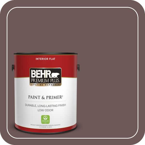 BEHR PREMIUM PLUS 1 gal. #720B-6 Beechwood Flat Low Odor Interior Paint & Primer