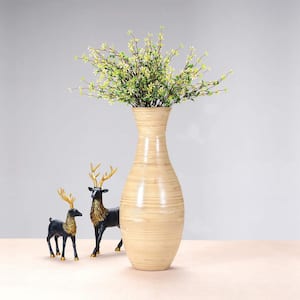 20 in. Natural Decorative Handcrafted Classic Bamboo Floor Vase