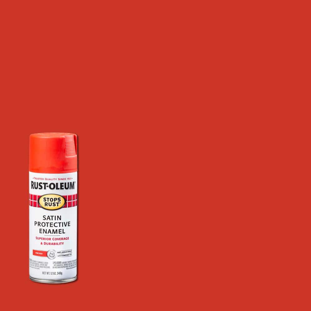 godtgørelse Alle slags kompensation Rust-Oleum Stops Rust 12 oz. Protective Enamel Satin Fire Red Spray Paint  (6-Pack) 347023 - The Home Depot