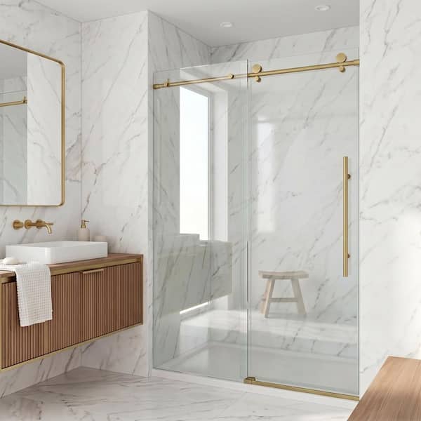 VIGO Elan E-Class 56 to 60 in. W x 76 in. H Frameless Sliding