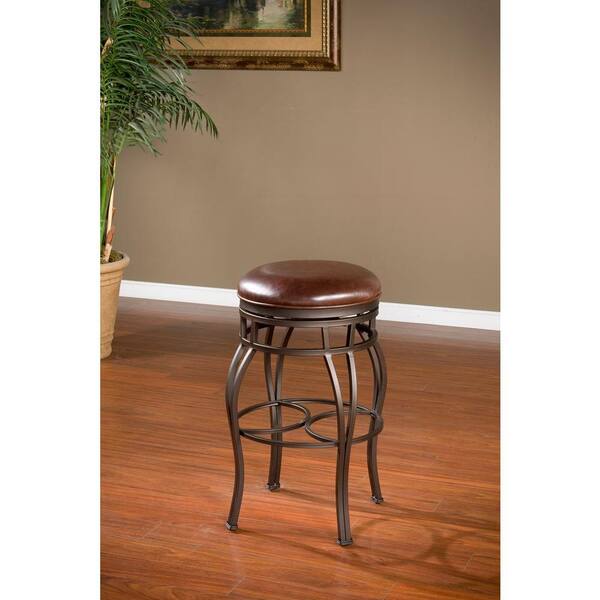 American Heritage Bella 26 in. Pepper Cushioned Bar Stool