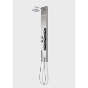 Capri VI Shower Panel with Rain Shower Head and Thermostatic Valve in Stainless Steel