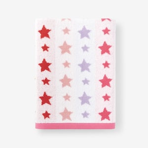 Company Kids Star Yarn-Dyed Pink Geometric Cotton Single Bath Towel