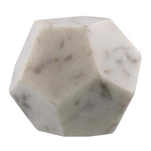2.5 in. White Marble Geometric Sculpture