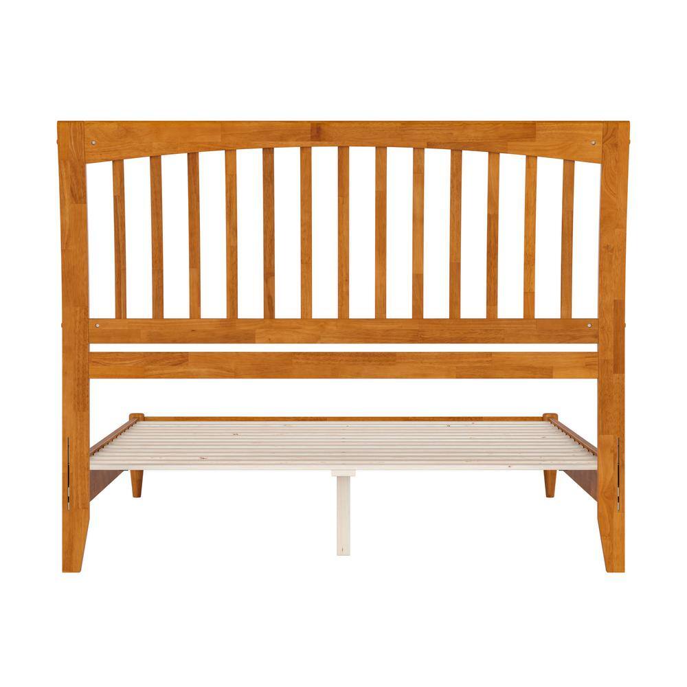 Orleans Queen Light Toffee Wood Platform Bed with Slatted Headboard