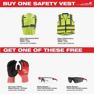 Performance Small/Medium Yellow Class 2 High Visibility Safety Vest with 15 Pockets