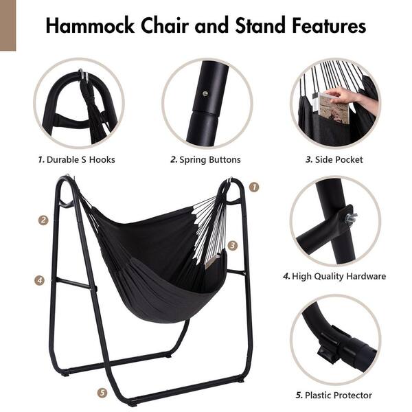 Atesun 12 ft. 2-In-1 Indoor/Outdoor Hammock Swing Chairs with