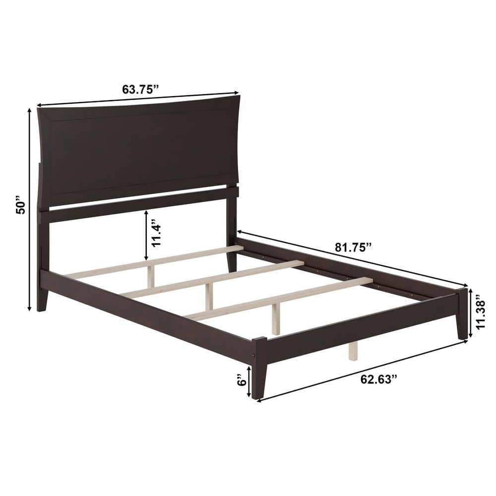 Metro Queen Size Espresso Solid Wood Traditional Bed Frame