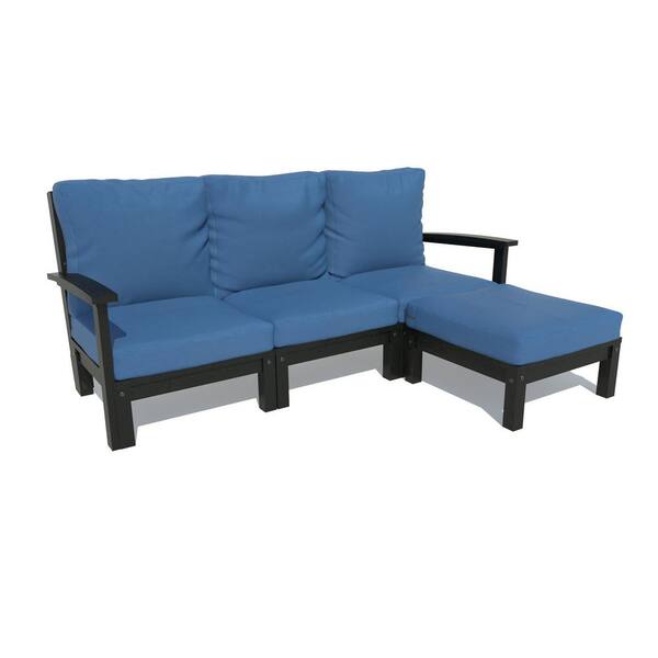 Highwood Bespoke Deep Seating 2Piece Plastic Outdoor Couch and Ottoman