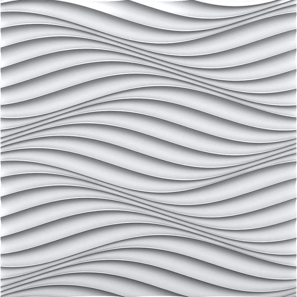 Wind 3/4 in. x 2 ft. x 2 ft. Plain White Seamless Foam Glue-Up 3D Wall Pane
