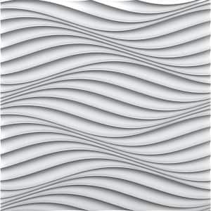 Wind 3/4 in. x 2 ft. x 2 ft. Plain White Seamless Foam Glue-Up 3D Wall Panels (12-Pack) 48 sq. ft./case