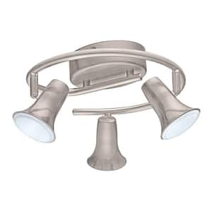 Jumilla 11.42 in. W 3-Light Matte Nickel Dimmable Integrated LED Track Lighting Kit with Adjustable Heads