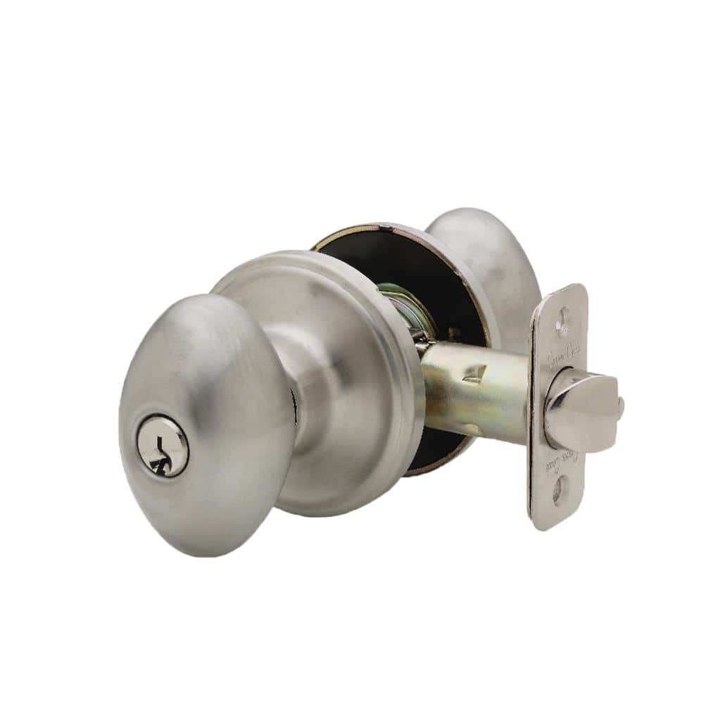Copper Creek Egg Satin Stainless Keyed Entry Door Knob EK2040SS