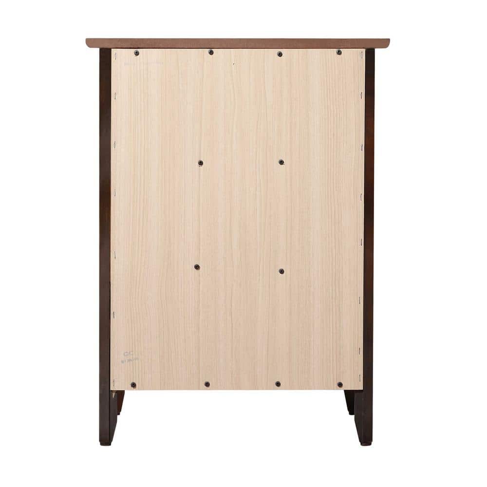 Daniel Cappuccino 3-Drawer Solid Wood Nightstand