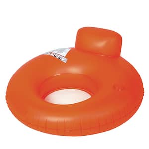 48 in. Orange Inflatable Inner Tube Water Pool Sofa Lounger Float