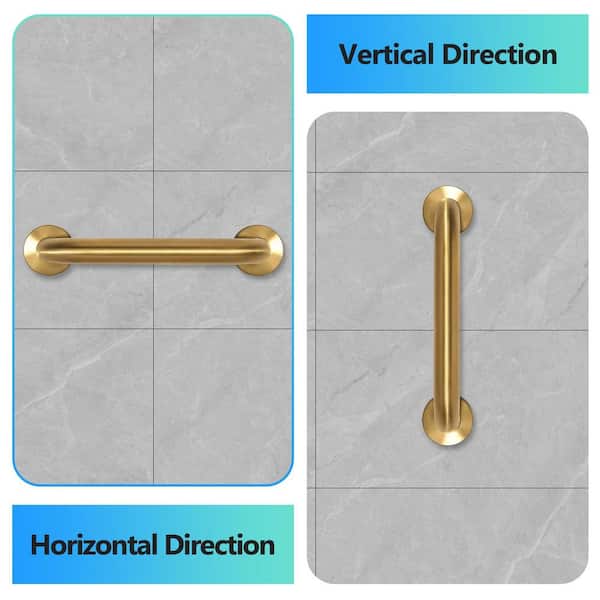 Anqtovp 12 in. x 1.25 in. Dia Concealed Screw Bathroom Safety Grab