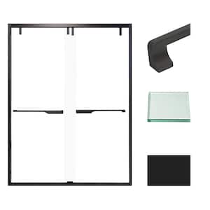 Eden 60 in. W x 80 in. H Sliding Semi-Frameless Shower Door in Matte Black with Clear Glass
