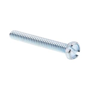 #10-24 x 1-1/2 in. Zinc Plated Steel Slotted Drive Indented Hex Head Machine Screws (100-Pack)