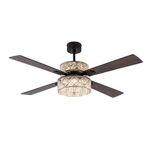 Lexington 52 in. Integrated LED Indoor Silver Crystal Ceiling Fan with Light Kit and Remote Control