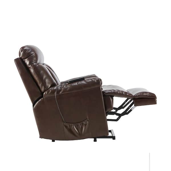 SMAX Power Lift Recliner for Elderly Lift Chair Living Room Premium PU  Leather Electric Recliner Powered by OKIN Motor Lazy Boy Recliner Chairs  Side Pockets USB Charge Port Remote Control Brown 