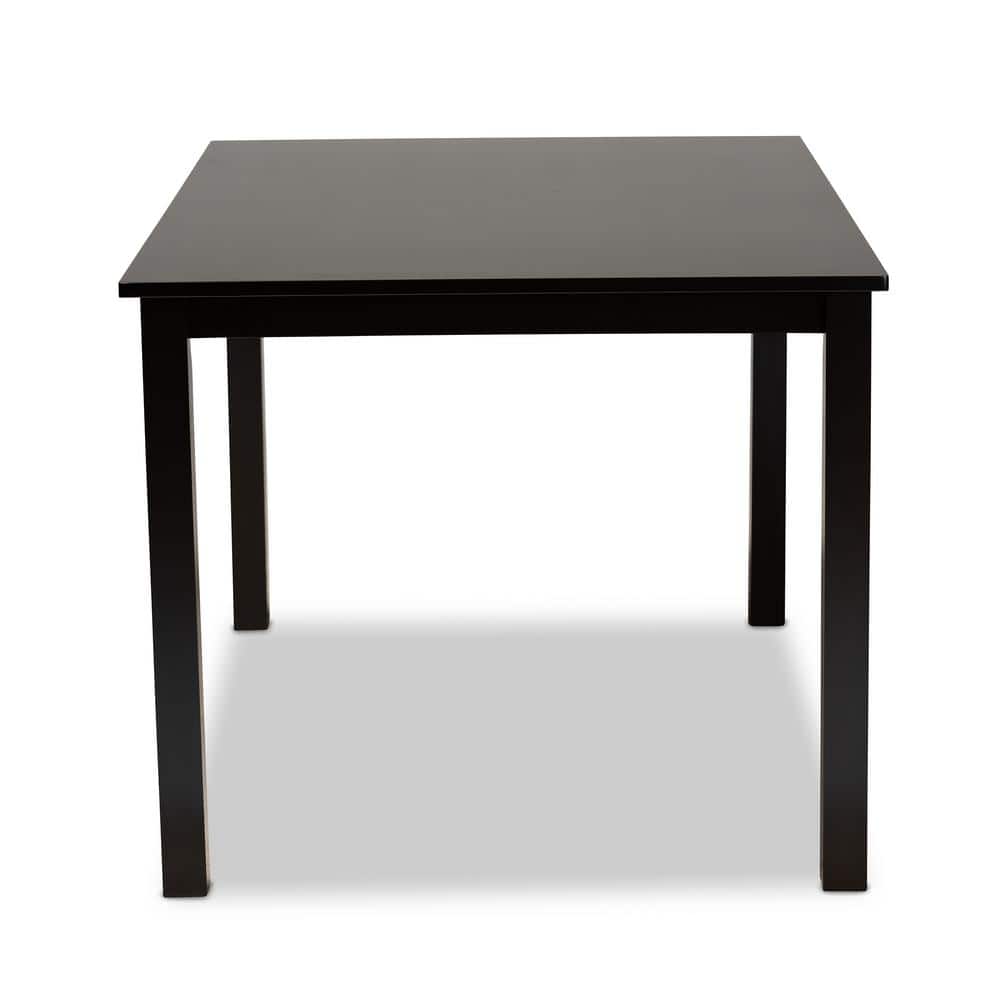 Eveline Espresso Finish Contemporary Square Wood Dining Table