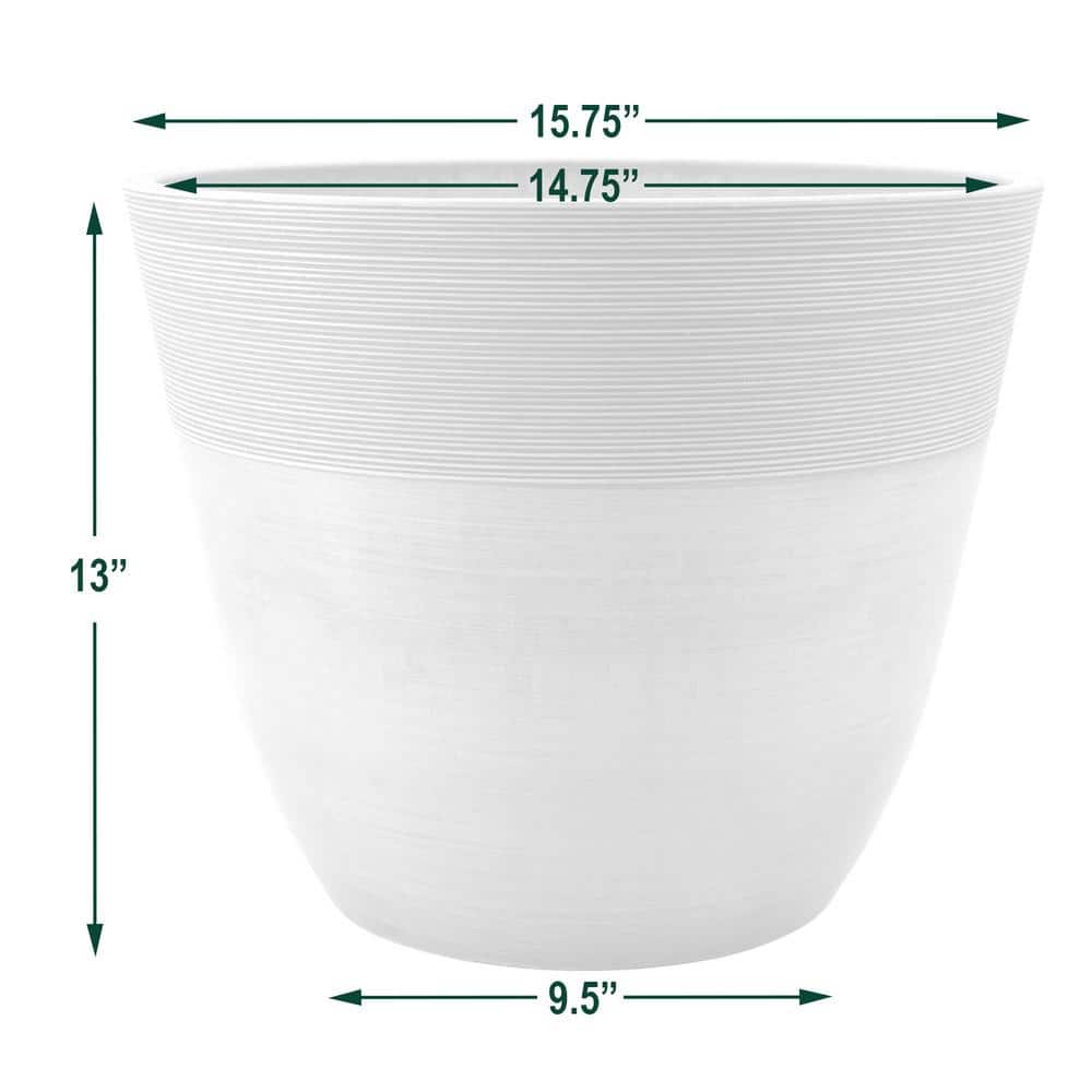 Large Taupe Recycled Plastic Indoor/Outdoor Planter