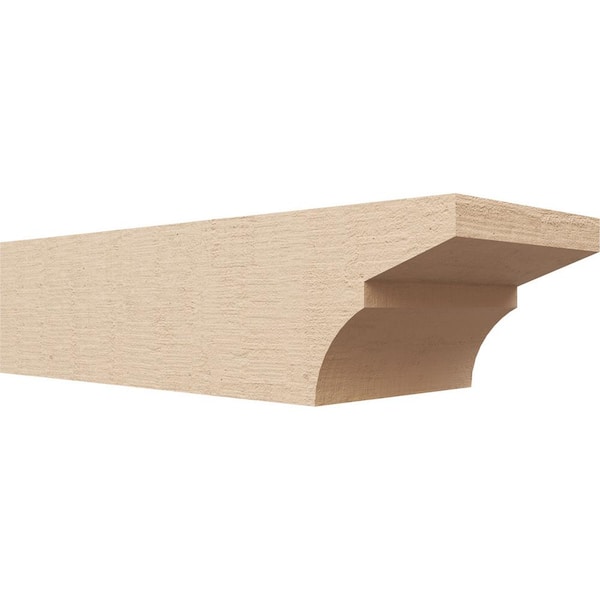 Ekena Millwork 6-in. x 4-in. x 16-in. Monterey Woodgrain, Primed Tan Timberthane Polyurethane Rafter Tail Brace