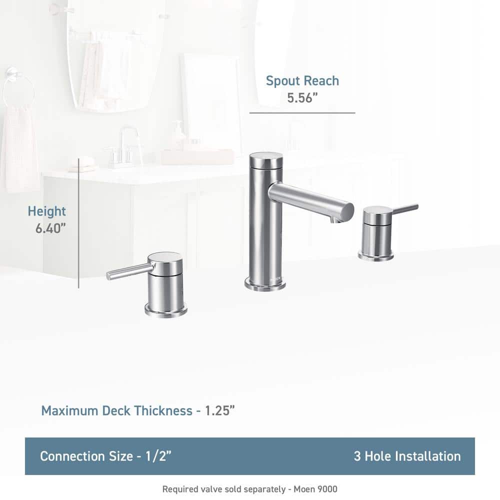 Polished Chrome High Arc Widespread Bathroom Faucet with Drain Assembly