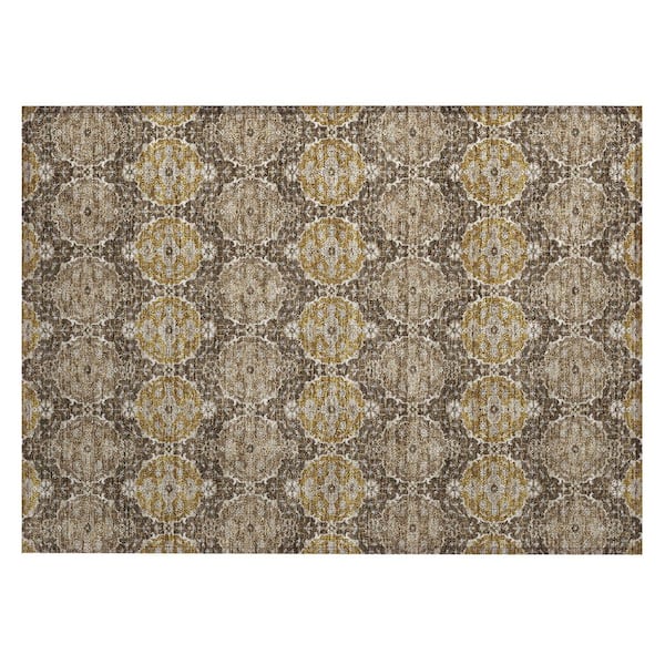 Chantille Machine Washable Indoor/Outdoor Abstract ACN2918 Chocolate 2 ft. x 3 ft. Accent Rug