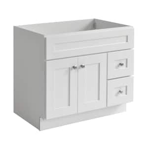 Brookings 36 in. W x 21.73 in. D x 31.5 in. H Fully Assembled Bath Vanity Cabinet without Top in White