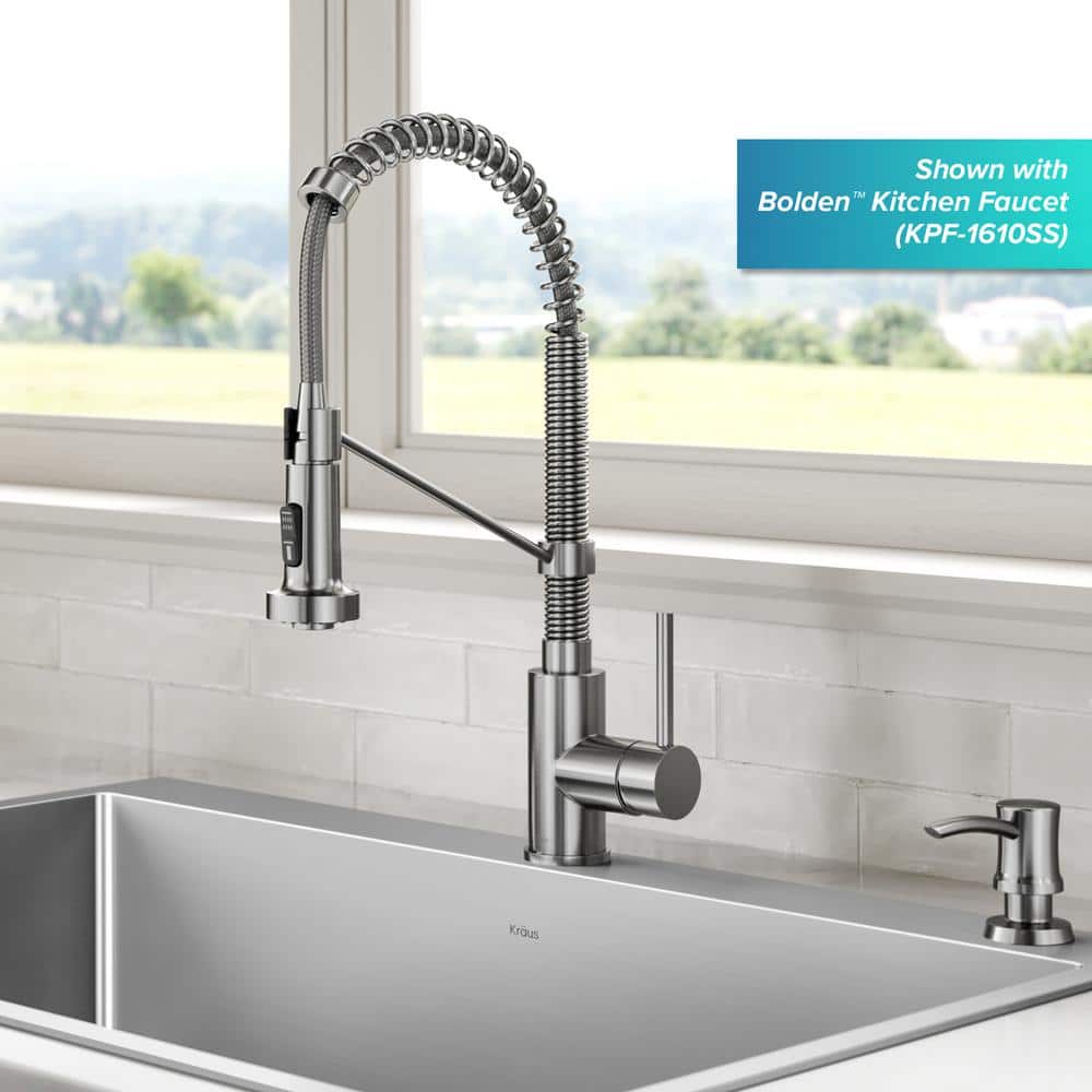 Stainless Steel Easy-Push Kitchen Soap and Lotion Dispenser