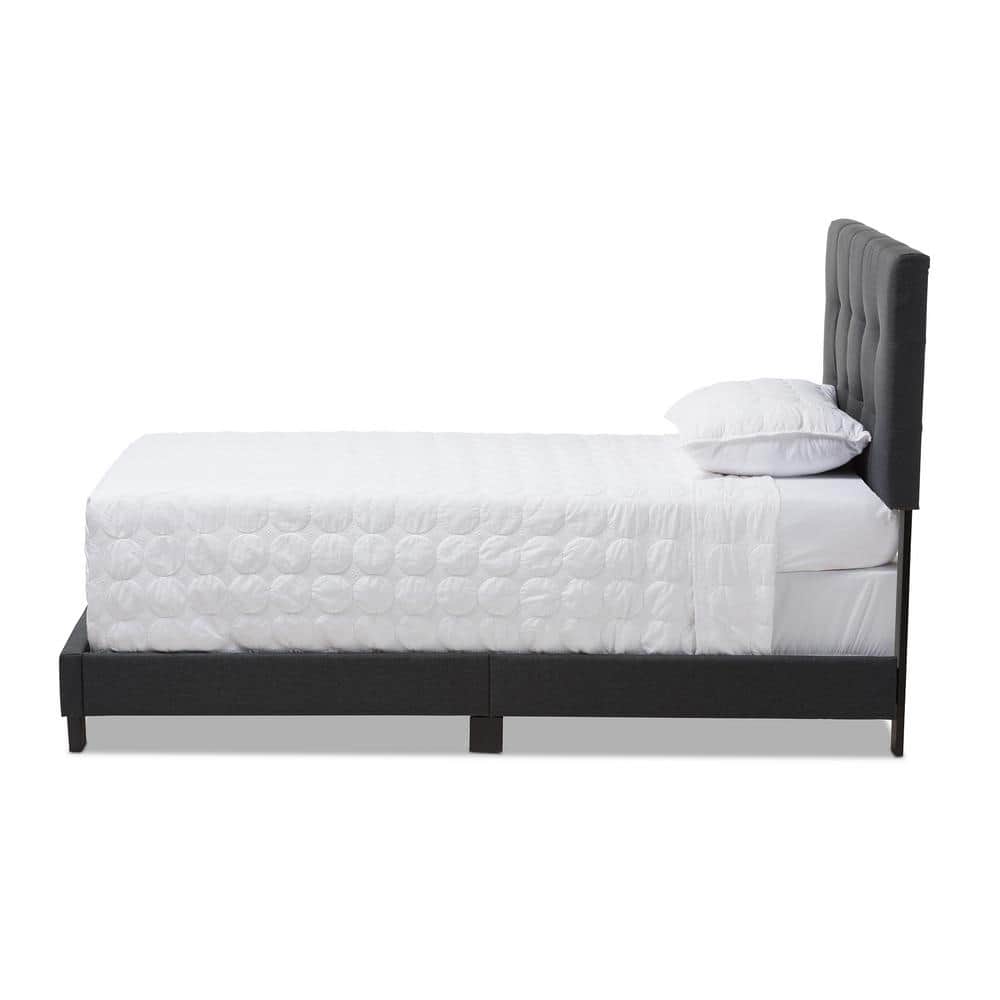 Brookfield Twin Charcoal Gray Tufted Upholstered Bed